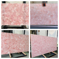 Dalles de marbre rose en cristal naturel, quartz rose, marbre translucide, design de comptoir en marbre rétroéclairé