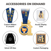 Medalla Deportiva de Metal Personalizada con Esmalte Cocido, Recuerdo de Competición con Logotipo, OEM ODM, 12 Años de Experiencia en Fábrica, CE Prop65