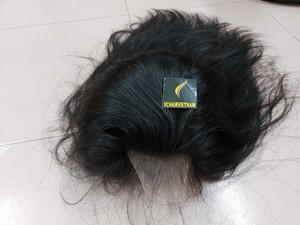 Luxe 100% perruque de cheveux humains doux pleine dentelle tressage avec Style droit naturel noir livraison rapide Vietnam cheveux génie trame - Product Image 2