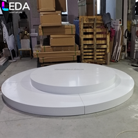 LEDA Fournitures de décoration de mariage Plateforme ronde blanche à double couche en acrylique pour événements en plein air