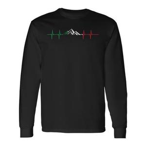 T-shirt a maniche lunghe da alpinismo con bandiera italiana Heartbeat - Product Image 1