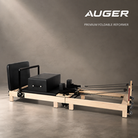 Machine de Pilates Reformer professionnelle AUGER avec cadre en bois massif, ressorts, cordes et système de poulies