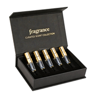 Kit de découverte d'huiles parfumées 5 pièces avec logo personnalisé, flacons multi-parfums, coffret de découverte de parfums, échantillons testeurs, boîte en papier