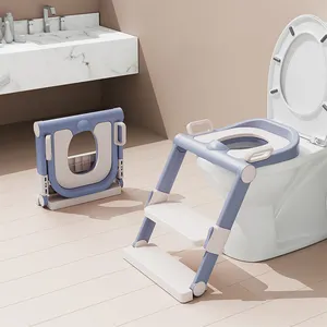 Aricare baby potty training toilet With Step Stool Ladder PP+ABS+ TPE Toilet Seats Training Kids Indoor Wc Trainer Foldable