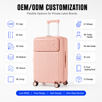 Ensemble de valises trolley rigides 20 pouces à ouverture frontale, doublure polyester légère, pour courts séjours d'affaires, vente en gros
