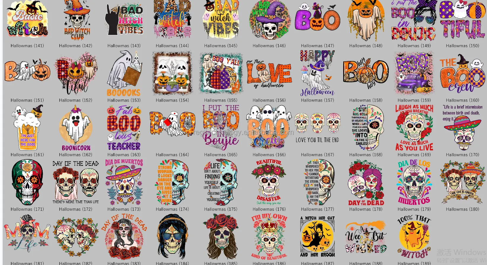 2023 Halloween Spooky Boo Horror Designs DTF Heat Transfers Full Color Offset Clear Film Screen Print Transfers o camisas