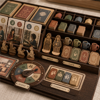 Boîte rigide personnalisée pour jeu de société, café littéraire, jeu de stratégie, impression dorée en relief quatre couleurs, pour librairie indépendante
