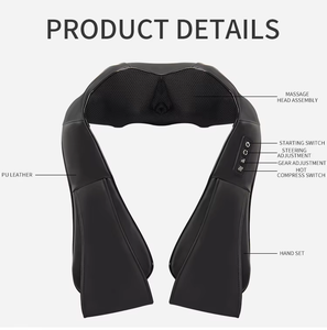 Shiatsu nek-, rug- en schoudermassager, elektrisch, diepe weefselmassage met verwarmende functie voor verlichting van spierpijn - Product Image 3