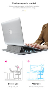 New Design Slim Magnet Closure <strong>Waterproof</strong> PU Leather Simple Stand Laptop/Computer PC Sleeve Bag Pouch 13.3 14.1 15.4 New <strong>Mac</strong> 16 - Product Image 2