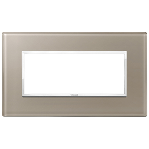 Placca Interruttore a Muro Vimar 20.2x14.1cm con Copertura in Vetro Opalino Marrone - Product Image 1