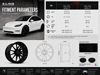Rines de Aleación Personalizados ZL para Tesla Model Y Performance, Ruedas Monobloque Forjadas de 21 Pulgadas