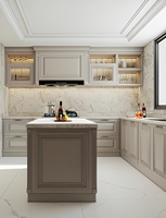 Grandes armoires de luxe personnalisées cuisine pour villa maison grande île pour fête taille personnalisée