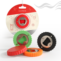 Ouvre-bouteille de bière portable mini en forme de capsule, à fixer au réfrigérateur, pour bar et cuisine