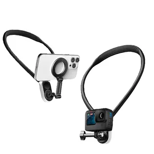 2 In 1 Ontwerp Universele Actie Camera Telefoon Borst Beugel Zachte Siliconen Magnetische Mount Flexibele Nek Opknoping Houder Voor Gopro