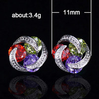 CAOSHI-pendientes de circonia cúbica AAA para mujer, aretes redondos de cristal, joyería Multicolor