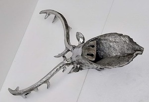 ประติมากรรมหัวกวางเรนเดียร์เขากวางเงินชุบนิกเกิลตกแต่งบ้านสวนสไตล์คริสต์มาสรูปปั้นกวางตกแต่งผนังงานฝีมือ - Product Image 4