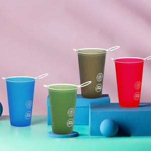 Logo personalizzato 200ML di plastica portatile all'aperto tazza promozionale creatività in esecuzione tazza di acqua dolce pieghevole soffice sorso beccuccio - Product Image 3