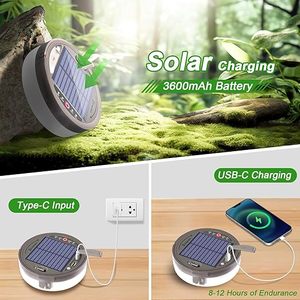 Ngoài trời xách tay stowable chuỗi ánh sáng cắm trại chuỗi đèn ngoài trời năng lượng mặt trời/USB sạc Lều đèn cho Cắm Trại Đi Bộ Đường Dài sân - Product Image 5