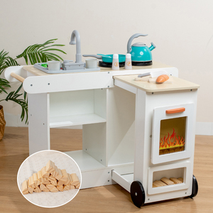 Cucina Giocattolo in Legno per Bambini con Caminetto, Suoni e Luci, Gioco Educativo di Imitazione, Regalo per Bambini e Bambine - Product Image 4
