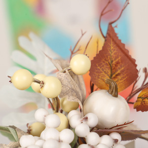 Pot de fleurs décoratif de Noël en forme de citrouille blanche artificielle pour jardin, cour, ferme, festival de la récolte, Halloween - Product Image 3