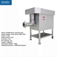 Hachoir à viande industriel haute performance en acier inoxydable, moteur de broyeur à saucisses, grande capacité, conception modulaire pour usage commercial alimentaire