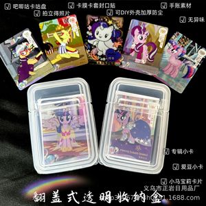 Boîte organisatrice de cartes My Little Pony, 10x10cm, transparente, à rabat, anti-poussière, rangement portable pour cartes et notes - Product Image 4
