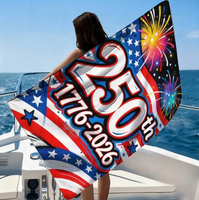 Ventes chaudes : Serviette de plage en microfibre pour le 250e anniversaire, séchage rapide, absorbante, légère, pour la plage, la piscine, le camping
