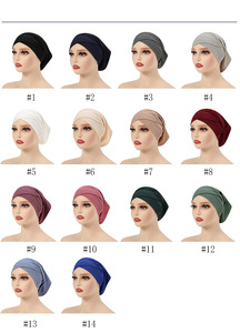 Offre Spéciale Coton Hijab Jersey Strass Mode Polyvalent Élastique Couleur Unie Haute Qualité Jersey Hijab Intérieur Caps - Product Image 2