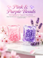 Perles de lessive parfumées écologiques, longue durée, en gel, formule concentrée pour vêtements – Nettoyage en profondeur, tissus adoucis, bébé
