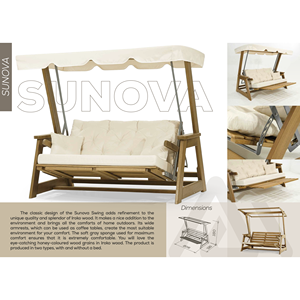 Columpio de Jardín de Madera Sunova de Soylu Grup Modelo SNV-201-2 - Product Image 4