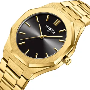 OEM sua própria marca Nibosi 2520 relógio de pulso de luxo para homens em aço inoxidável com logotipo personalizado