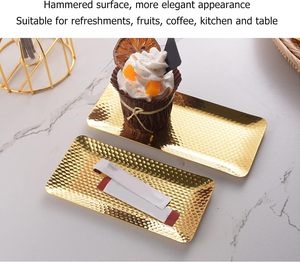 Bandeja decorativa de metal de alta resistencia con base antideslizante para servir alimentos y bebidas de forma segura u organización elegante del hogar - Product Image 5