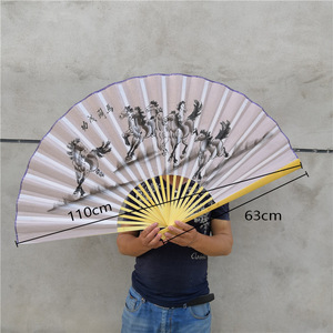 Grand ventilateur suspendu en tissu de soie chinois de 0.63*1.1m, décoration d'entrée en <span class=keywords><strong>bambou</strong></span>, accessoires de photographie, ventilateur mural pour animaux - Product Image 2
