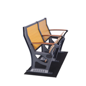 Silla fija de aleación de aluminio Henmei con reposabrazos para uso en estadios escolares y exteriores - Product Image 1
