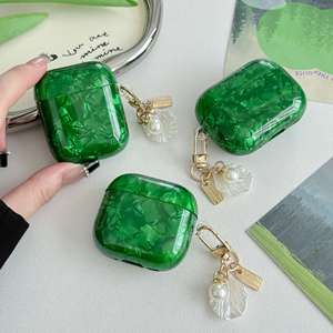 Nouveau luxe IMD Jade vert <span class=keywords><strong>coque</strong></span> motif casque étui pour Apple Airpods 1 2 3 4 Airpods Pro 1 2 3 couverture de casque à la mode - Product Image 3
