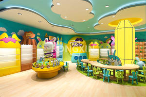 مجموعة أثاث حضانة للأطفال بتصميم مخصص، طاولة وكراسي للأطفال مع أرفف معلقة، أثاث لديكور غرفة الأطفال - Product Image 3