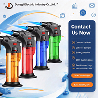 Briquet torche portable coupe-vent Dongyi, réservoir de gaz, flamme jet multicolore, approvisionnement direct usine FOB pour distributeurs mondiaux