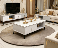 Ensemble de meuble TV et table basse de style nordique moderne, avec une construction durable, pour la maison, le salon, la chambre ou l'hôtel