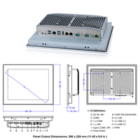 Panel PC Industrial sin Ventilador de 12.1 Pulgadas, 12.ª Generación I7, IP66, Pantalla Táctil Impermeable, Computadora para Control de Máquinas HMI