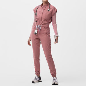 Vente en gros d'uniformes d'infirmière médicale haut de gamme pour femmes combinaison une pièce sans manches à la mode ensemble d'uniformes d'hôpital - Product Image 1