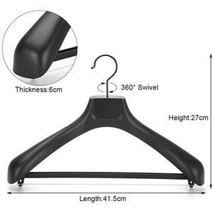 <span class=keywords><strong>LINDON</strong></span> vente en gros sans bosse large épaule noir cintre en plastique avec barre de pantalon antidérapante - Product Image 2