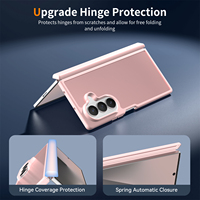 Étui personnalisé pour Samsung Z Fold 7 8 Ultra avec protection de la charnière, antichoc, toucher soyeux, rose élégant, coque de téléphone pour femmes