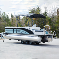 Bateau ponton de luxe hors-bord 19ft 27ft 300HP pour croisière sportive - 8-15 personnes, aluminium, fibre de verre, plancher en herbe marine, CE ISO, taille personnalisée
