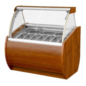 10 sartenes refrigeración por aire comercial usado Gelato Hard Ice Cream Display Freezer Case a la venta - Product Image 4