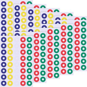 3200 Pack, Paper Hole Reinforcement Stickers Labels - 0.25", 5 Colors