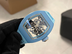 Top-quality Limited Edition Blue Ceramic <b>Skeleton</b> 055 Barrel-shaped Tourbillon <b>Automatic</b> Mechanical Men's <b>Watch</b> - Product Image 2