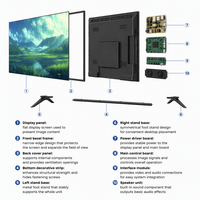 TV LED Layar Datar Android 32 Inci Tanpa Bingkai, Bezel Ultra Tipis untuk Hotel, Rumah, Kamar Tidur, dan Penggunaan Komersial