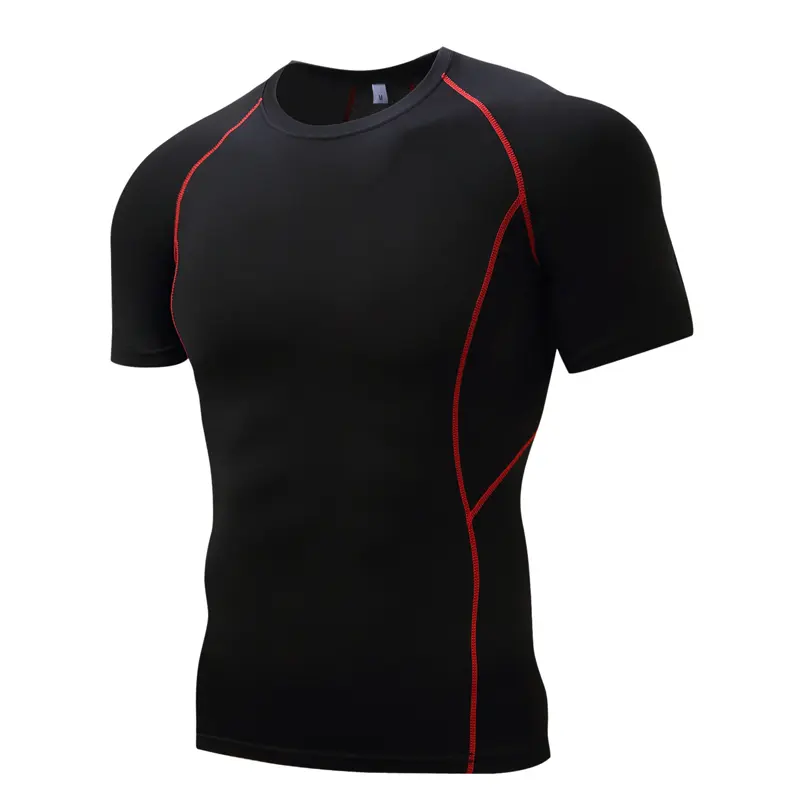 Camiseta masculina de manga curta respirável, fitness, de alta qualidade, roupas, esportivas, slim fit, atacado