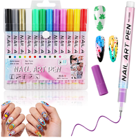 Ensemble de stylos permanents pour nail art Guangna, pointe fine, marqueurs pour dessin, séchage rapide, imperméables, kit de nail art DIY pour débutants