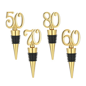 Digital <b>Wine</b> Stopper 30 40 50 60 70 Numbered Gold Metal Sealing Bottle Plug For <b>Wine</b> Champagne Birthday Gift - Product Image 4